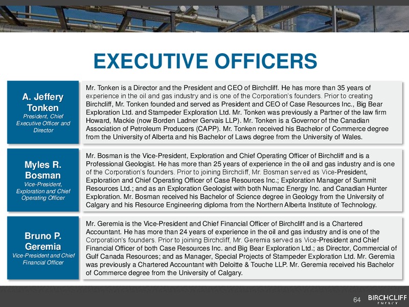 June 2016 Corporate Presentation – Birchcliff Energy Ltd. – slide 64