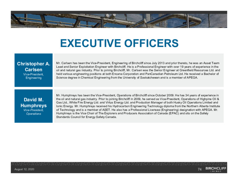 August 2020 Company Presentation – Birchcliff Energy Ltd. – slide 73