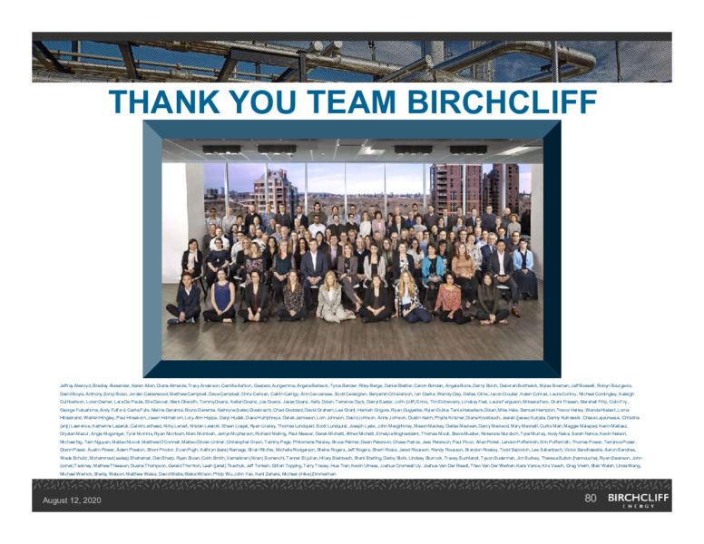 August 2020 Company Presentation – Birchcliff Energy Ltd. – slide 77