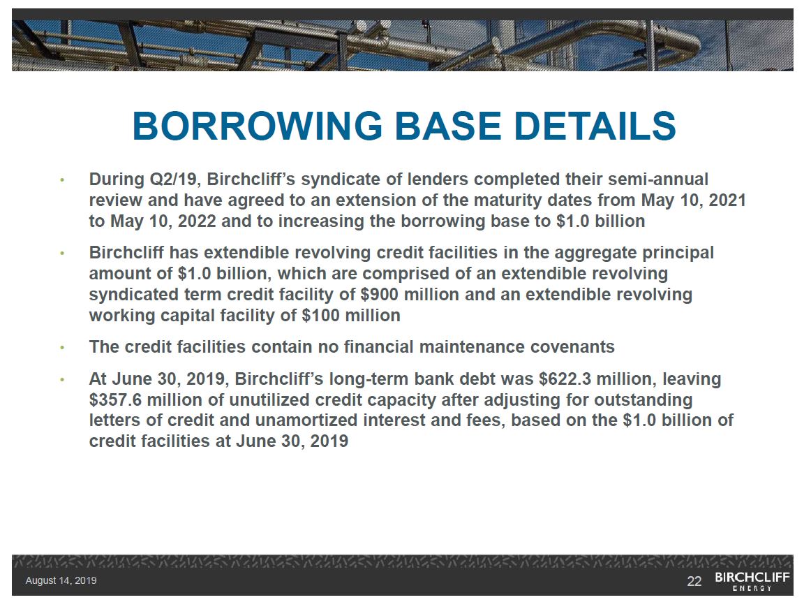 August 2019 Corporate Presentation – Birchcliff Energy Ltd. – slide 21