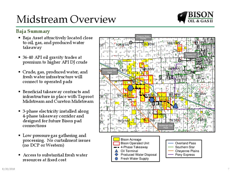 August 2018 Enercom Conference – Bison Oil & Gas II LLC – slide 6