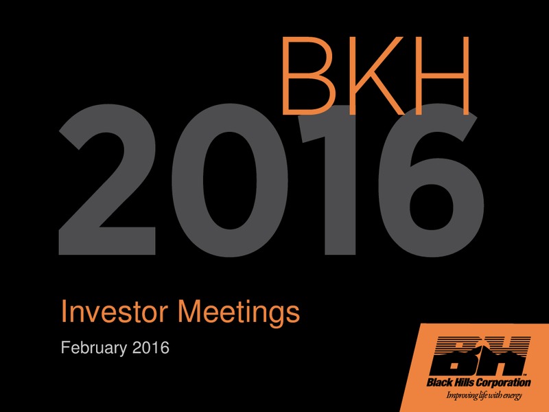 February 2016 Investor Meetings – Black Hills Corporation – slide 1