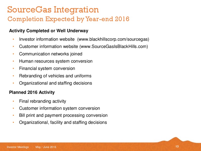 May and June 2016 Investor Meetings – Black Hills Corporation – slide 11