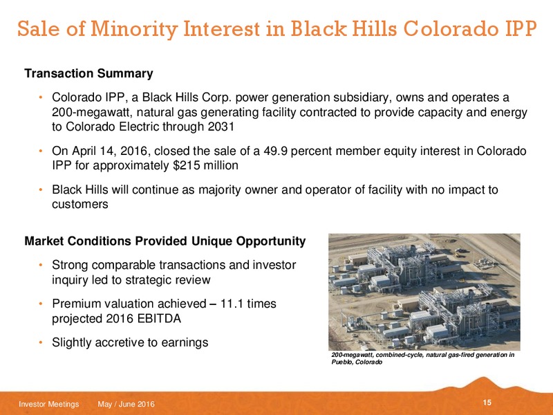 May and June 2016 Investor Meetings – Black Hills Corporation – slide 13