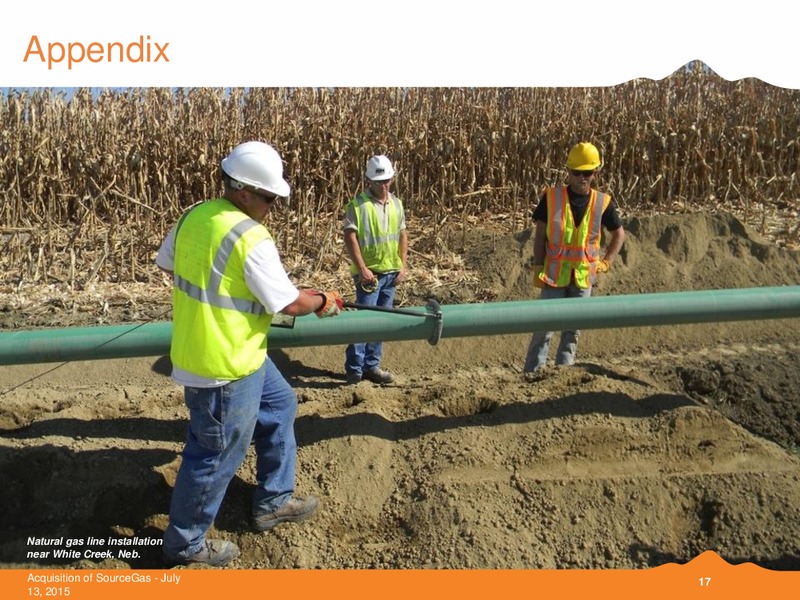 ACQUISITION OF SOURCEGAS – Black Hills Corporation – slide 16