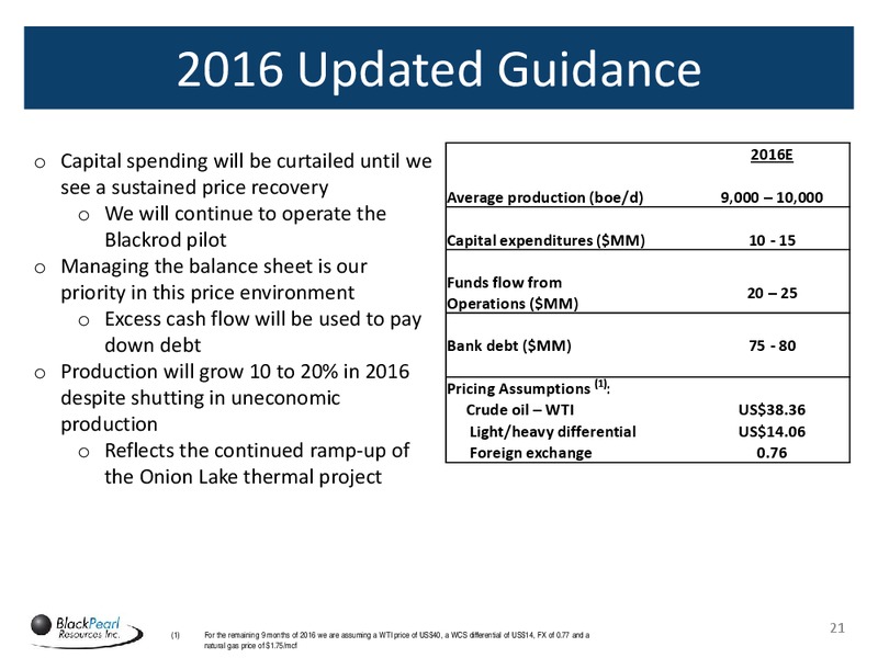 June 2016 Corporate Presentation – Blackpearl Resources, Inc. – slide 20