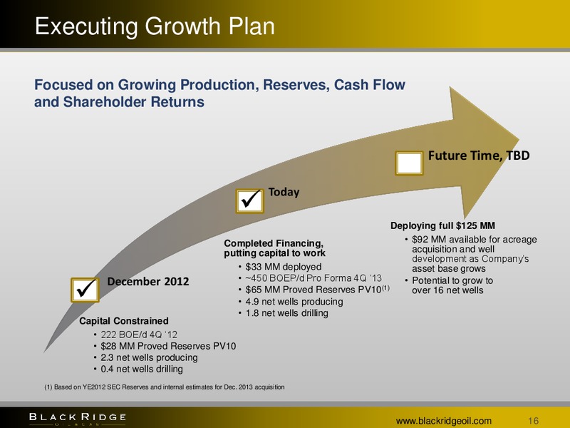 FEBRUARY 2014 INVESTOR PRESENTATION – Black Ridge Oil & Gas, Inc. – slide 15