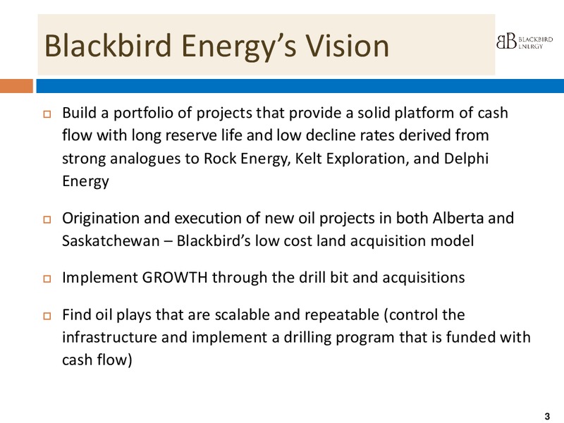 Q4 2014 Corporate Presentation – Blackbird Energy Inc. – slide 2