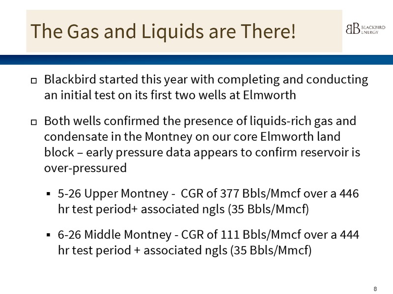 JUNE 2015 CORPORATE PRESENTATION – Blackbird Energy Inc. – slide 8