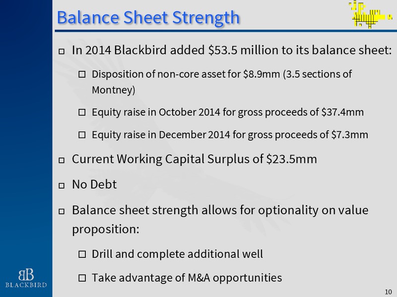 September 2015 Investor Presentation – Blackbird Energy Inc. – slide 9