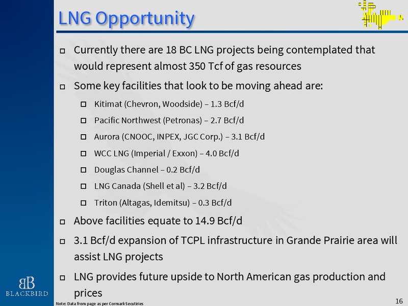 November 2015 Company Presentation – Blackbird Energy Inc. – slide 15