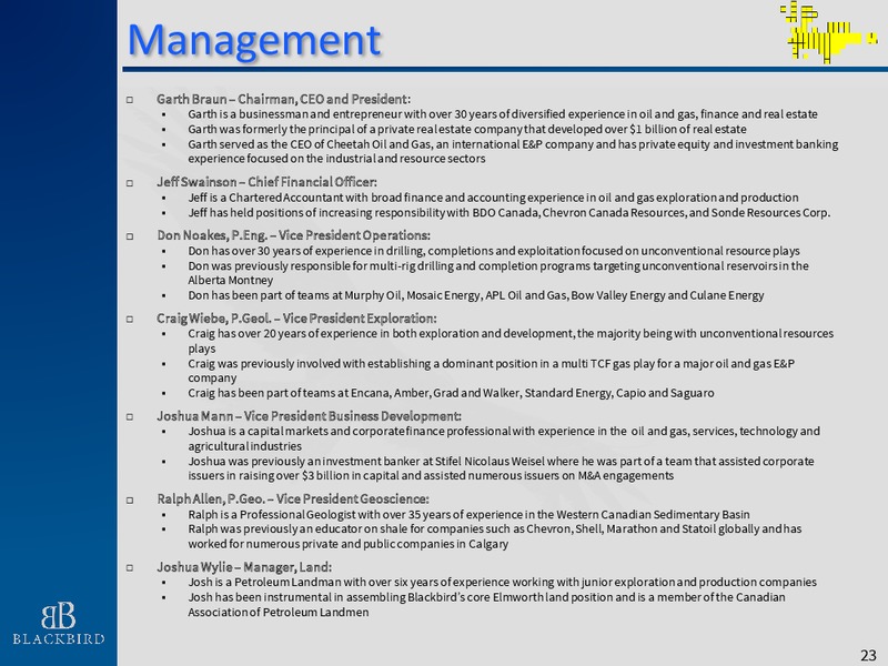 November 2015 Company Presentation – Blackbird Energy Inc. – slide 22