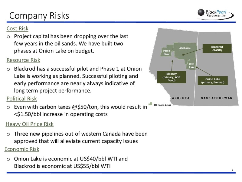 January 2018 Corporate Presentation – Blackpearl Resources, Inc. – slide 6