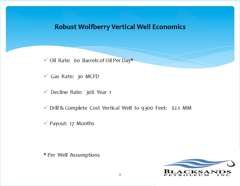 OCTOBER 2013 INVESTOR PRESENTATION – Blacksands Petroleum – slide 10