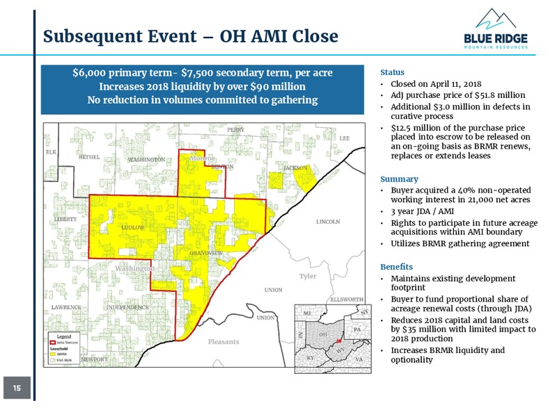 1Q 2018 Investor Presentation – Blue Ridge Mountain Resources Inc. – slide 15