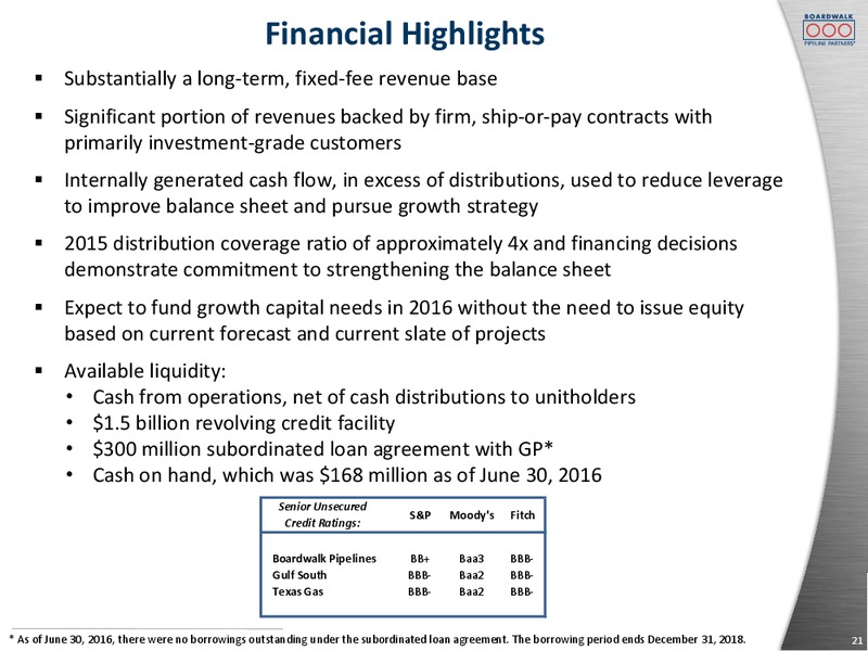 Citi MLP Midstream Infrastructure Conference – Boardwalk Pipeline Partners, Lp – slide 19