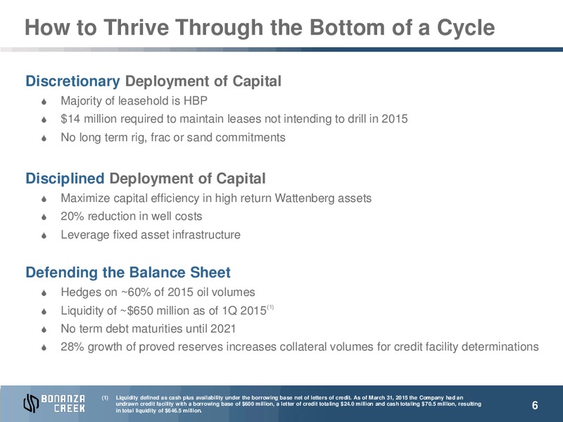 June 2015 Investor Presentation – Bonanza Creek Energy, Inc. – slide 5