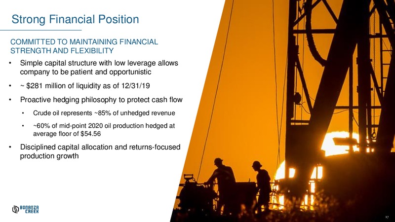 January 2020 Investor Presentation – Bonanza Creek Energy, Inc. – slide 16