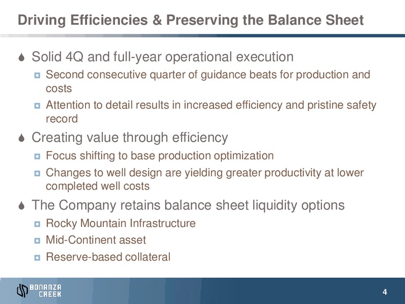 Q4 2015 Results – Bonanza Creek Energy, Inc. – slide 3