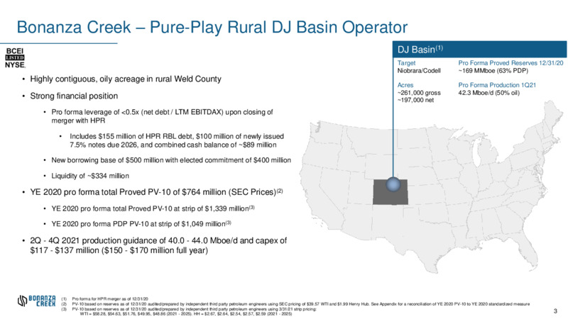 May 2021 Investor Presentation – Bonanza Creek Energy, Inc. – slide 2