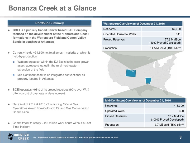 May 2017 Investor Presentation – Bonanza Creek Energy, Inc. – slide 2