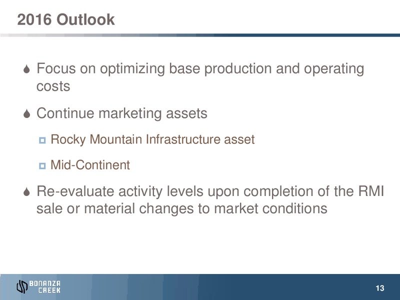Q1 2016 Operations Update – Bonanza Creek Energy, Inc. – slide 11