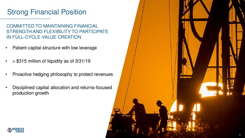 1Q 2019 Earnings Presentation – Bonanza Creek Energy, Inc. – slide 16