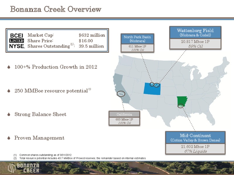 June 2012 Investor Presentation – Bonanza Creek Energy, Inc. – slide 2