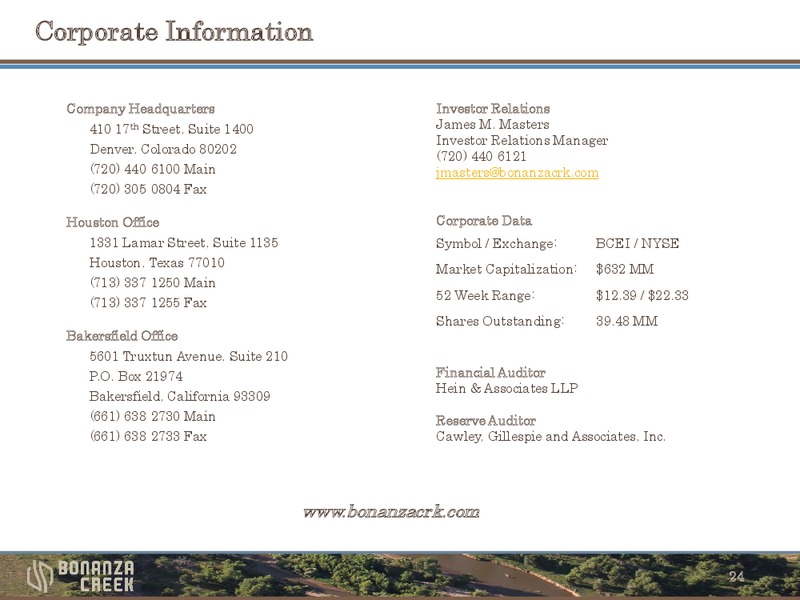 June 2012 Investor Presentation – Bonanza Creek Energy, Inc. – slide 23