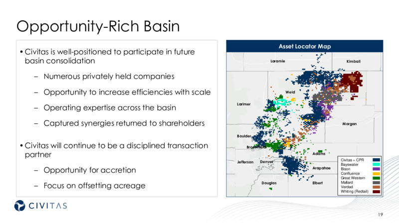 August 2021 – Bonanza Creek Energy, Inc. – slide 17