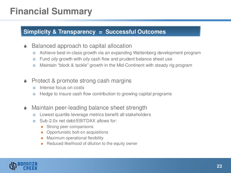 Q2 2013 Earnings Call – Bonanza Creek Energy, Inc. – slide 22