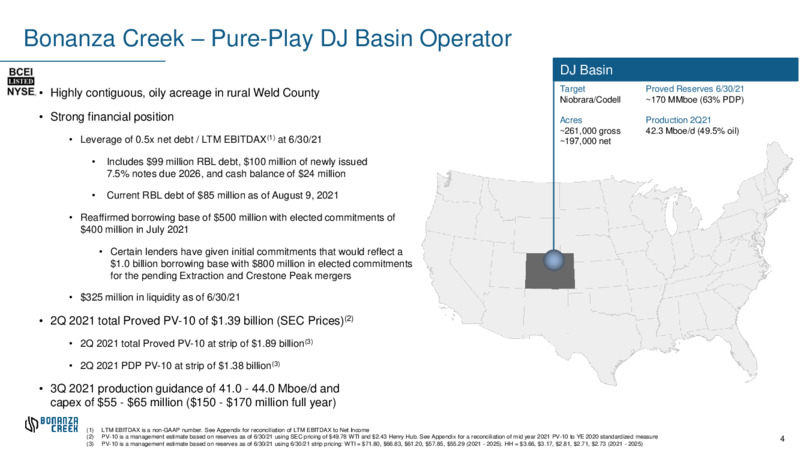 2Q 2021 Earnings Presentation – Bonanza Creek Energy, Inc. – slide 2