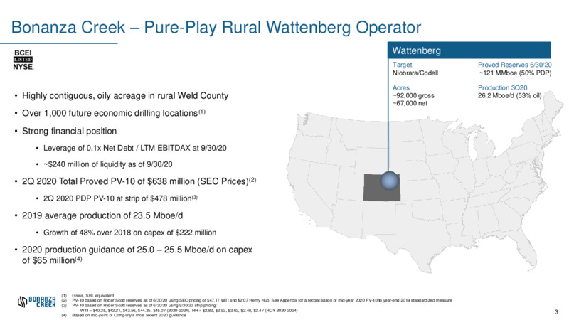 Q3 2020 Earnings Presentation – Bonanza Creek Energy, Inc. – slide 2