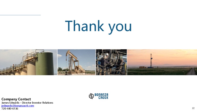 Q3 2017 Presentation – Bonanza Creek Energy, Inc. – slide 21