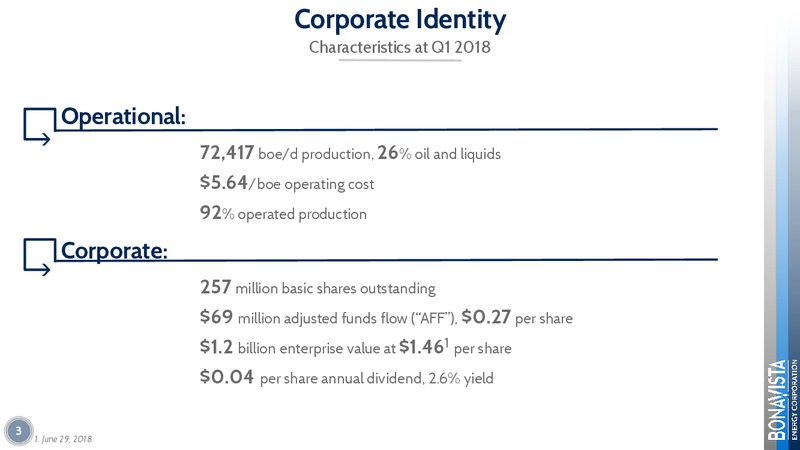 July 2018 – Bonavista Energy Corp – slide 3