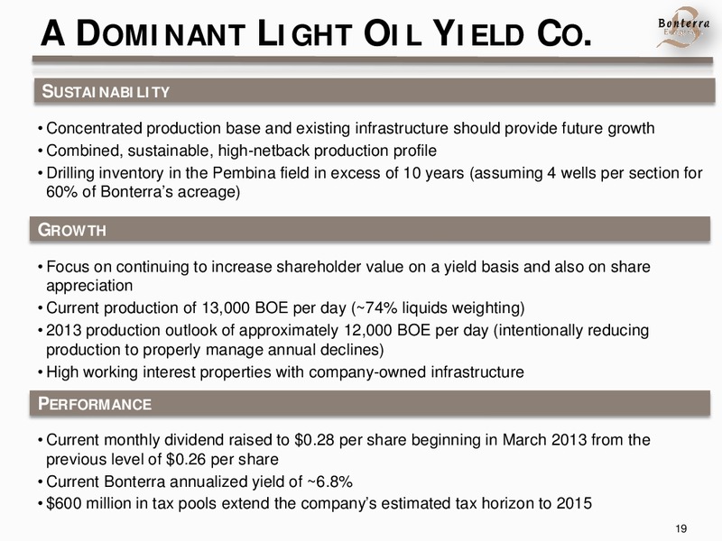 APRIL 2013 INVESTOR UPDATE – Bonterra Energy Corp – slide 18