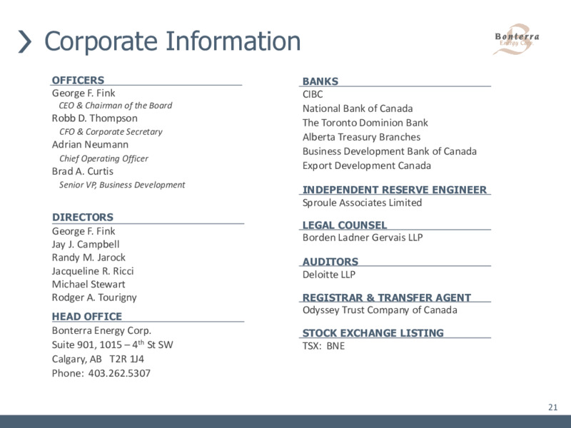 May 2021 Corporate Presentation – Bonterra Energy Corp – slide 19