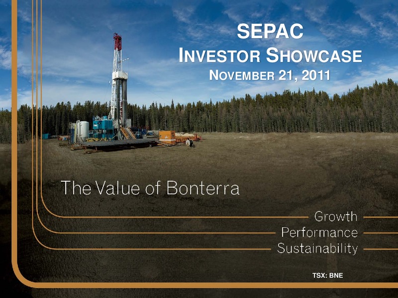 NOVEMBER 2011 INVESTOR PRESENTATION – Bonterra Energy Corp – slide 1