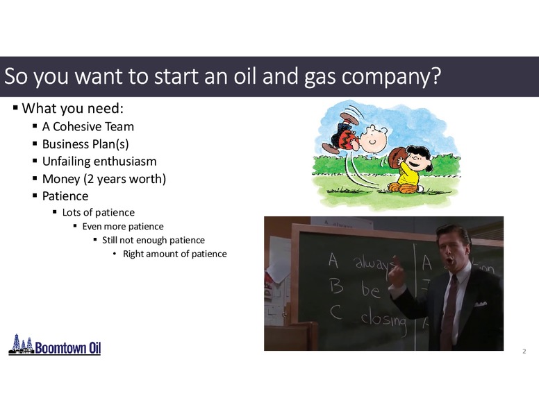 Boomtown: The Story – BoomTown Oil LLC – slide 2