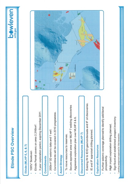 JANUARY 2010 INVESTOR PRESENTATION – Bowleven Plc – slide 8