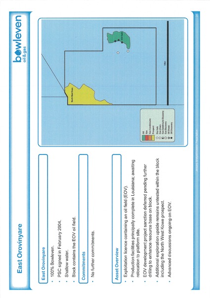 JANUARY 2010 INVESTOR PRESENTATION – Bowleven Plc – slide 26