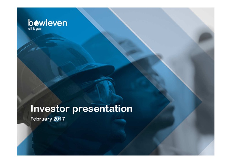 2017 Investor Presentation – Bowleven Plc – slide 1