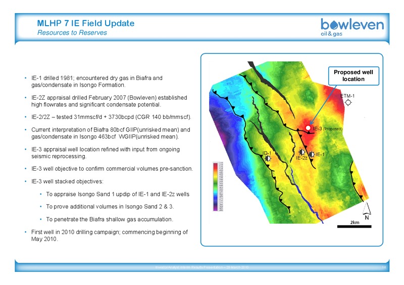MARCH 2010 INTERIM RESULTS – Bowleven Plc – slide 14