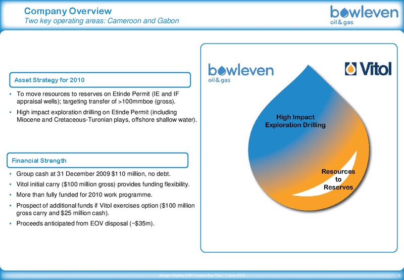 JUNE 2010 CORPORATE PRESENTATION – Bowleven Plc – slide 5