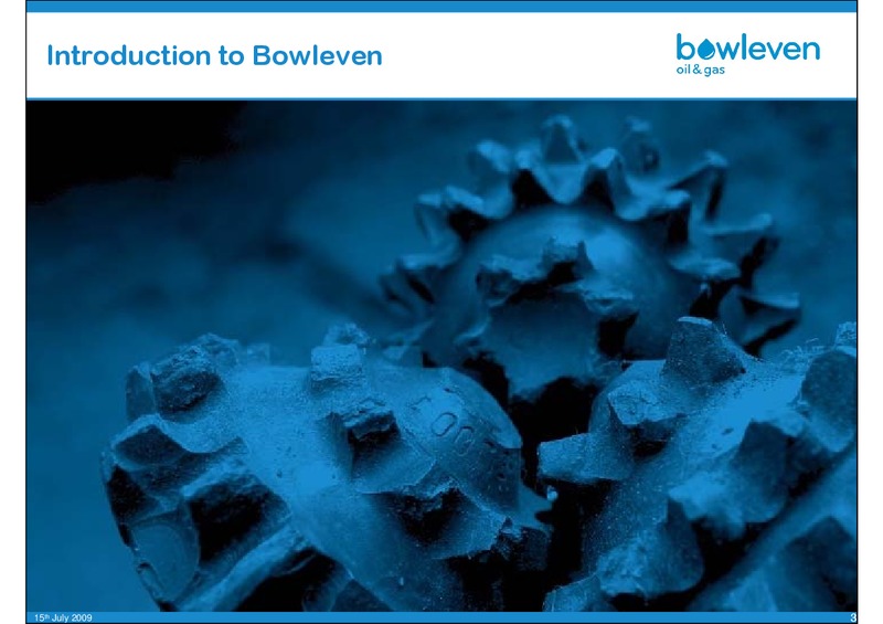 OILBARREL CONFERENCE – Bowleven Plc – slide 3