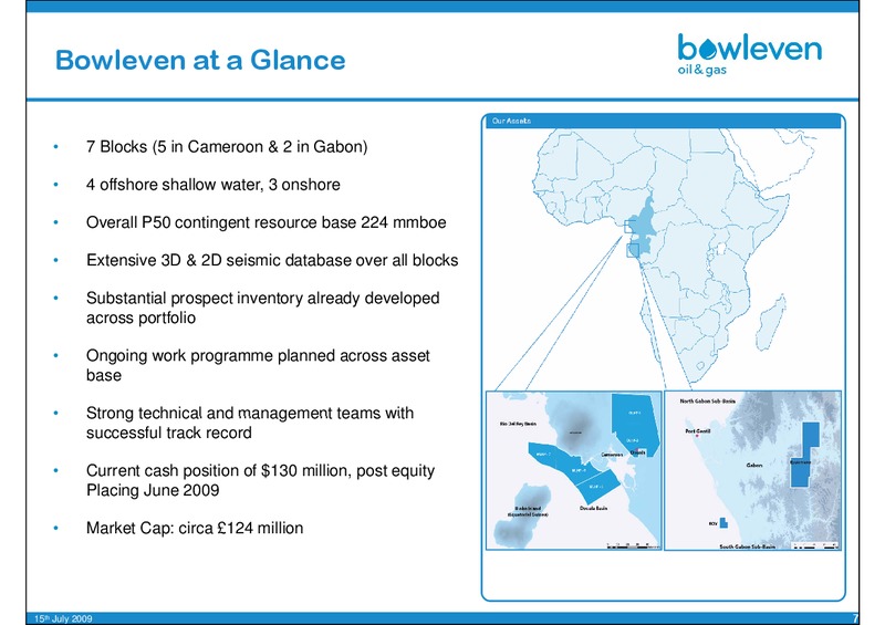 OILBARREL CONFERENCE – Bowleven Plc – slide 7