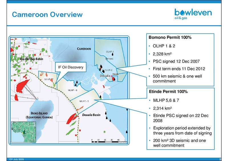 OILBARREL CONFERENCE – Bowleven Plc – slide 9