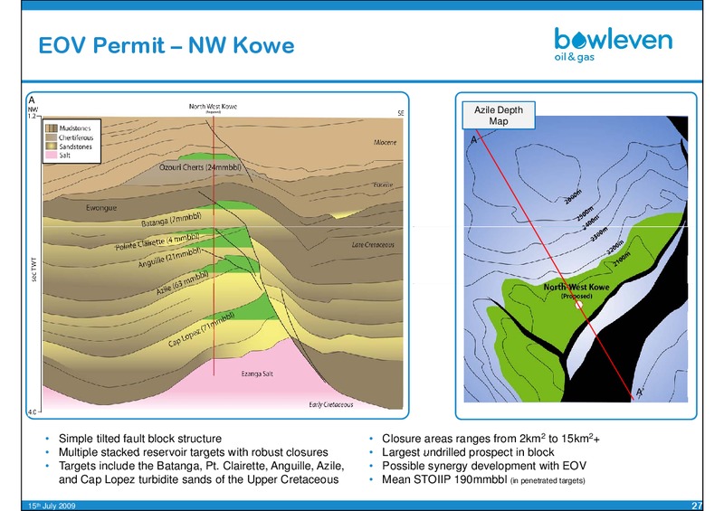 OILBARREL CONFERENCE – Bowleven Plc – slide 27