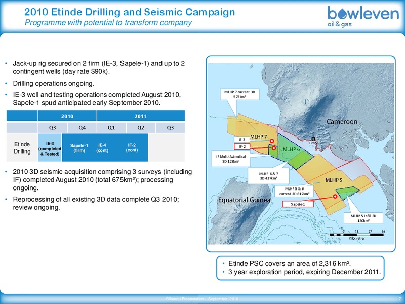 OIL & GAS OILBARREL CONFERENCE – Bowleven Plc – slide 7
