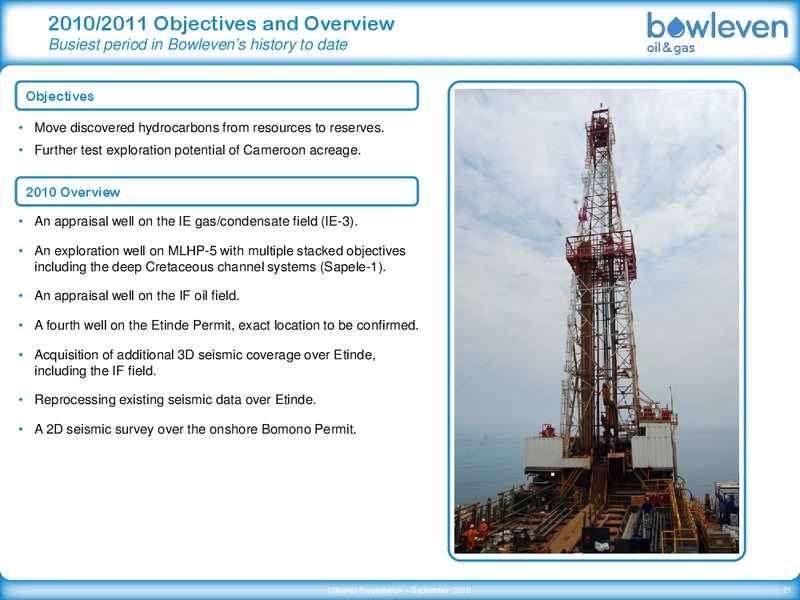 OIL & GAS OILBARREL CONFERENCE – Bowleven Plc – slide 21